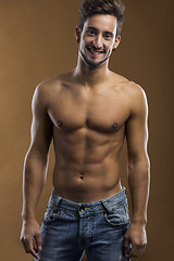 Image showing Shirtless male smiling