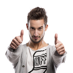 Image showing Young man with thumbs up