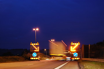 Image showing Big truck in the night (series of 3 shots)