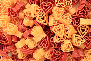 Image showing pasta hearts as valentine texture