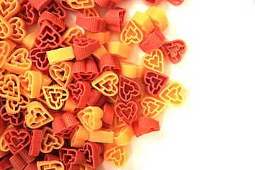 Image showing pasta hearts as valentine texture