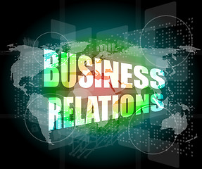 Image showing business relations interface hi technology, touch screen