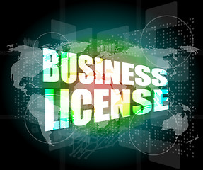 Image showing business license on digital touch screen