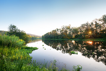 Image showing Sunset by the river