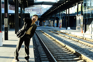 Image showing Businessman on the move