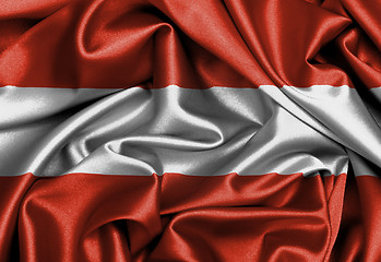 Image showing Satin flag, three dimensional render