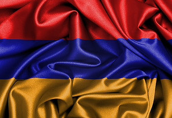 Image showing Satin flag, three dimensional render