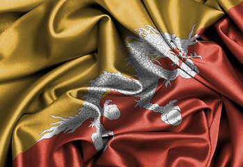 Image showing Satin flag, three dimensional render