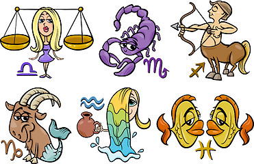 Image showing horoscope zodiac signs set