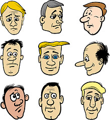 Image showing cartoon men characters heads set