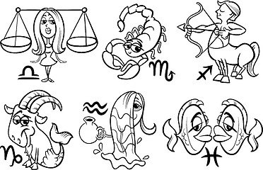 Image showing horoscope zodiac signs set