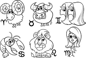 Image showing horoscope zodiac signs set