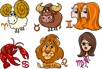 Image showing horoscope zodiac signs set