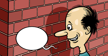 Image showing talking to a brick wall cartoon