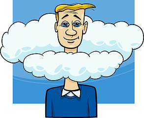 Image showing head in the clouds saying cartoon