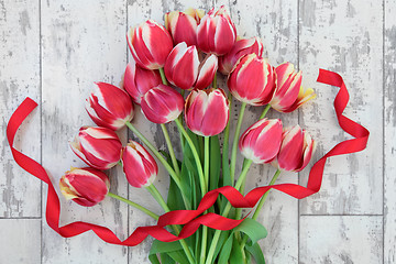 Image showing Red Tulip Flowers