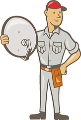 Image showing Cable TV Installer Guy Standing
