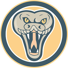 Image showing Rattle Snake Head Front Retro