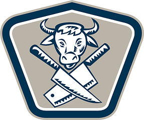 Image showing Butcher Knife Cow Head Shield