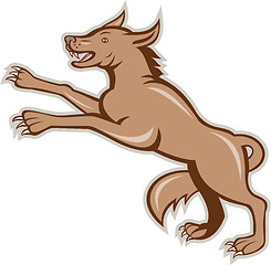 Image showing Wolf Wild Dog on Hind Legs Cartoon