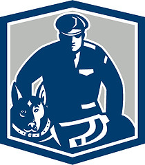 Image showing Canine Policeman With Police Dog Retro