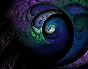 Image showing Green, blue, purple fractal