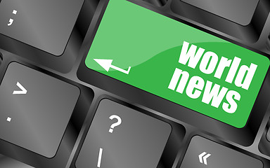 Image showing words world news on computer keyboard key