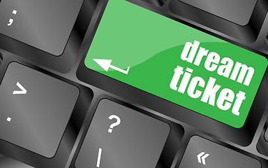 Image showing dream ticket button on computer keyboard key