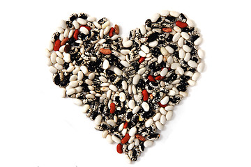 Image showing heart from color beans