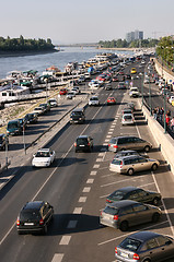 Image showing Budapest traffic - busy road