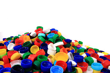 Image showing color plastic caps (from PET)