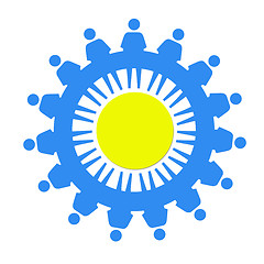 Image showing blue little men as a symbol of solidarity