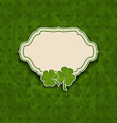 Image showing holiday card with clovers for St. Patrick's Day 