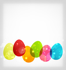 Image showing Easter colorful eggs with space for your text