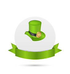 Image showing Greeting card with hat and ribbon for St. Patrick's Day