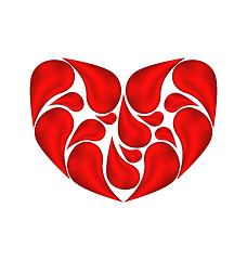 Image showing Abstract heart made ??of drops blood