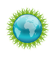 Image showing Icon earth with grass, environment symbol