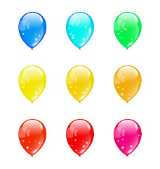 Image showing Set colorful balloons isolated on white background (1)