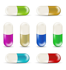 Image showing Set colorful pills isolated on white background (1)