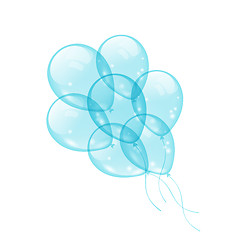 Image showing Bunch blue balloons isolated on white background