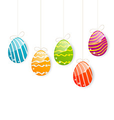 Image showing Easter colorful eggs on white background 