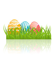 Image showing Easter background with paschal ornamental eggs