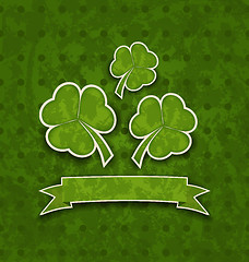 Image showing Holiday background with clovers for St. Patrick's Day