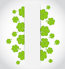Image showing Greeting card with set shamrocks for St. Patrick's Day