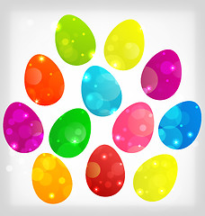 Image showing Easter background with colorful eggs