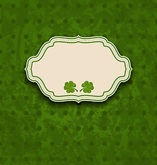 Image showing holiday card with clovers for St. Patrick's Day 