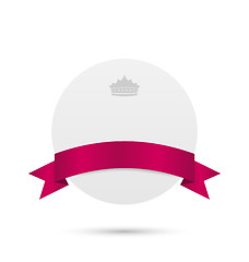 Image showing Greeting card with pink ribbon and crown