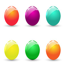 Image showing Easter set colorful eggs isolated on white background