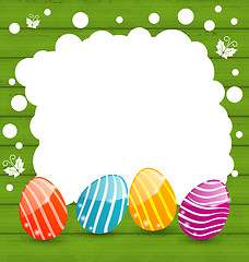 Image showing Holiday card with Easter colorful eggs