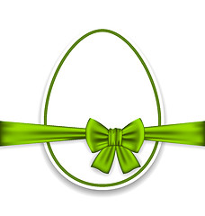 Image showing  Easter celebration egg wrapping green bow